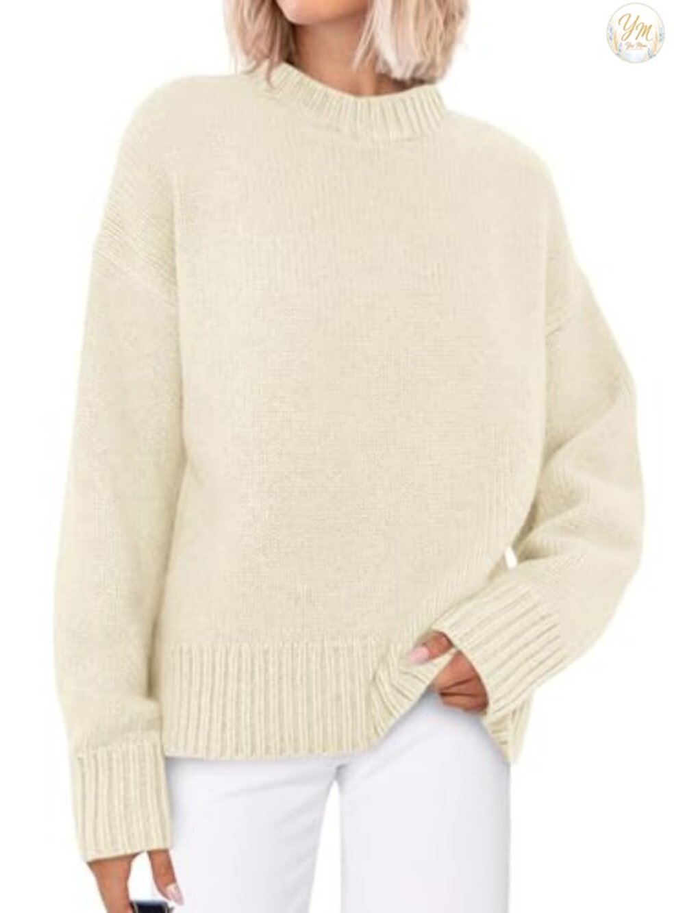 PRETTYGARDEN Women's Oversized Ribbed Knit Rollneck Sweater Long Sleeve Drop